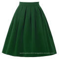 Belle Poque Femmes Midi Vert foncé Retro Vintage Skirts BP000154-4